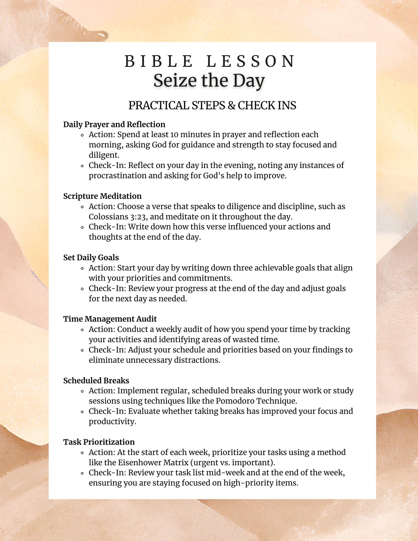 Seize the Day Bible Study Journal