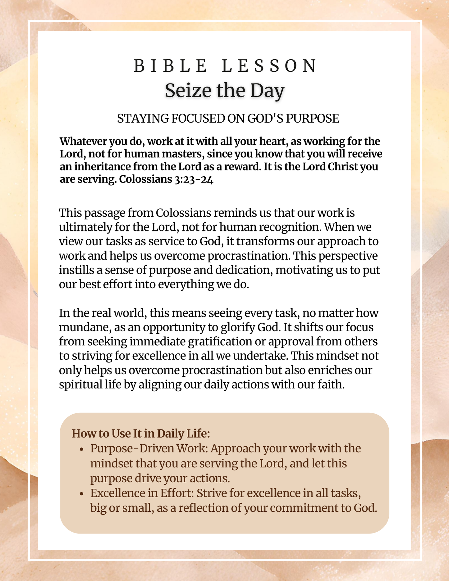 Seize the Day Bible Study Journal